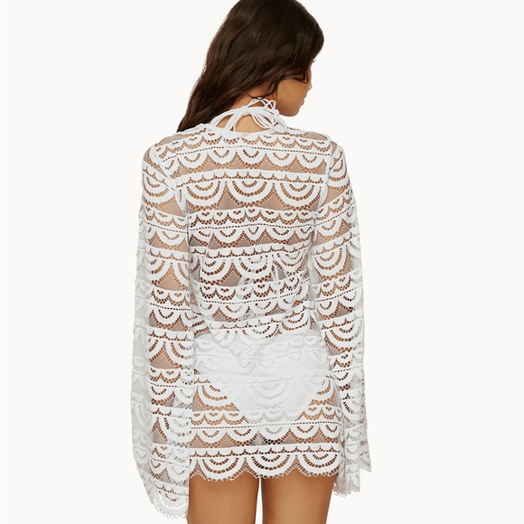 PILYQ White Crochet Lace Tunic Top - Picture 8 of 9